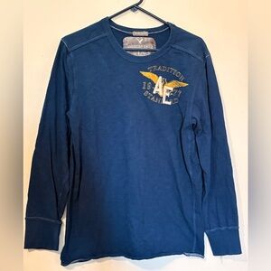 Vintage American Eagle Outfitters Blue Long-Sleeve Graphic Tee
